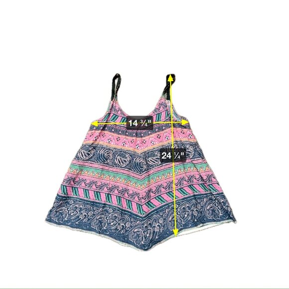 Japna NWT Bohemian Style Multicolor Sleeveless Camisole Top Ethnic Print Sz Smal - Picture 7 of 8